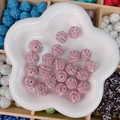 Perles Shamballa roses avec strass pour création de bijoux DIY et finition étincelante - Style à Rayures Fines Rondes / 16mm / Rose