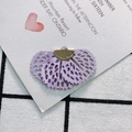 Detailed macro of vintage purple lace fan pendant with golden metal loop for DIY jewelry - 3# (Purple)