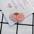 Close-up of pink lace fabric flower pendant with gold metal clasp for DIY accessories - 8# Soft Pink