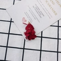 Detail of dark red fabric flower pendant with gold metal cap for DIY jewelry making - Wine Red Style (1#)