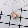 Detail of fabric flower pendant with champagne petals and imitation pearl bead decoration - Champagne White Style (3#)