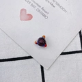 Macro detail of handmade colorful glass bead pendant with rainbow spots and spiral pattern - Three-lobed Triangle Style (2#)