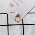 Detail view of handmade pearl copper wire charm with 27x15mm dimensions on card - Multifunctional Ring Pendant Style (8#)