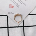 Detailed view of handmade pearl and gold wire charm pendant for DIY jewelry making - Six-bead Hanging Base Style (9#)