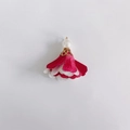 Detail of multi-layer fabric flower charm with white pearl and gold metal petal cap - Rose Red and White Layered Style (19#)