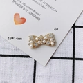 Pendentif nœud de 19x14mm avec strass et perles pour la création de bijoux DIY - Nœud Mixte Strass et Perles (6#) / 5 Pièces
