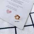 Close-up of 14x14mm gold geometric flower stud earrings with a hollow five-petal design - Gold Hollow Flower (14*14mm)