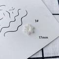 Macro view of a 17mm white acrylic flower bead with pearl finish for DIY jewelry - Snowflake Shape (1#) / 17mm / Pearl White