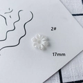 Close-up of 17mm pearlescent white acrylic flower charm for DIY jewelry making - Five-Petal Flower Shape (2#) / 17mm / Pearl White