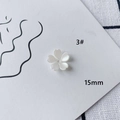 Macro shot of 15mm white acrylic flower charm with pearl finish for DIY jewelry making - Concave Five-petal Flower (3#) / 15mm / Pearl White