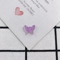Macro detail of a purple translucent acrylic butterfly charm for DIY jewelry and crafts - Purple (3)