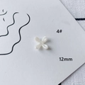 Detail of 12mm pearl white four-petal flower acrylic bead for DIY jewelry craft - Four-Leaf Flower (4#) / 12mm / Pearl White