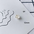 12mm white acrylic flower bead for DIY jewelry making with pearl-like finish and center hole - Pearlescent Five-petal Flower (6#)