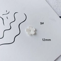 Macro detail of 12mm white acrylic five-petal flower bead for DIY jewelry making - Stereo Five-petal Flower (9#)