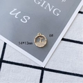 Detailed view of a 14x13mm gold dolphin tail pendant with white crystal rhinestones - Whale Tail Style (6#)