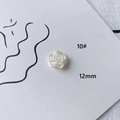 Detail view of a 12mm white acrylic rose flower bead for DIY jewelry making accessories - Rose Shape (10#)