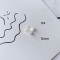 Close-up of 12mm white acrylic flower bead with pearl finish for DIY jewelry crafts - Pearl Texture Five-petal Flower (15#)