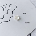 Detail of 11mm white cherry blossom acrylic bead with pearl luster for DIY jewelry - Sakura Shape (17#)