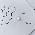 Detail of 10mm white acrylic flower bead with pearl finish for DIY jewelry making - Three-petal Pearl Style (20#)