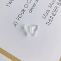 Single transparent iridescent acrylic butterfly charm with textured wings for DIY jewelry - Transparent (10#)