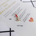 Makro-Detail eines 15x13mm Gold-Herzanhängers mit Zirkonia für DIY-Schmuckherstellung - Herzanhänger (18#)