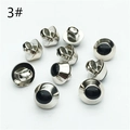 Black resin shank buttons with silver zinc alloy base for DIY sewing crafts - Black Round Style (3#)