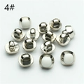 Geometric silver metal shank buttons with white resin center for DIY sewing accessories - White Rounded Rectangle Style (4#)