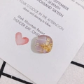Macro shot of a purple resin square pendant with gold flakes and dried flowers for DIY jewelry - Rounded Square (1#) / Pink Purple