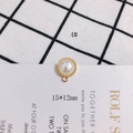Macro detail of 15x12mm pearl pendant with gold beaded rim and closed ring loop - 15x12mm Round Bead Pattern Pearl Pendant (4#)
