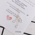 Macro detail of gold DIY pearl tassel earring charms with flower-shaped floral design - Flower Branch Design (3#)