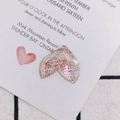 DIY colorful glitter resin mermaid tail charm for earrings with red and pink sequins - Fishtail Shape / Iridescent Red Gold (3#)