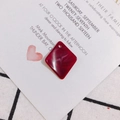 Dark red marble textured diamond-shaped resin pendant for DIY jewelry and earrings - 3# Dark Red Marble