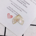 Translucent resin fish tail pendant with golden sequins and iridescent aurora effect - Fishtail Shape / Iridescent Gold (5#)