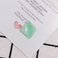 Light green diamond-shaped resin pendant with white marble texture for DIY jewelry - 6# Light Green Marble