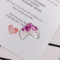 Translucent heart resin pendant with pink hexagonal sequins and glitter for DIY jewelry - Pink White Mix (8#)