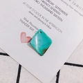 Retro cyan marble texture resin rhombus pendant with hole for DIY earring jewelry making - 8# Lake Green Marble