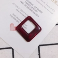 Deep red marble textured resin square cutout pendant for DIY earring accessories - Dark Red Marble (3#)