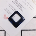 Translucent dark blue resin square pendant for DIY earring making with geometric cutout design - Dark Blue Translucent (5#)