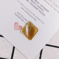 Amber marble resin rhombus charm pendant for DIY jewelry making with hole detail - 11# Amber Marble