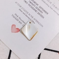 Polished rhombus resin pendant with white and tan marble texture and pre-drilled hole - 12# Light Brown Marble