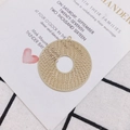 Vergoldeter geometrischer hohler runder Anhänger für DIY-Ohrringe auf weißer Karte - Ring Hohl-Stil (2#)