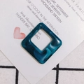 Rhombic resin pendant in deep teal marble texture with mounting hole for DIY jewelry - Teal Marble (8#)