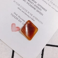Amber rhombus resin pendant with marble pattern for DIY earring and jewelry making - 16# Tortoiseshell Marble