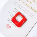 Red marble pattern resin square charm for DIY earrings with a top hanging hole - Red White Marble (12#)