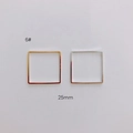 6# 25mm quadratische Schmuckverbinder aus Legierung in Gold und Silber poliert - Quadratischer Ring-Stil (6# Gold)