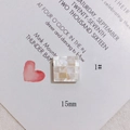 Macro view of 15mm square shell mosaic charm with iridescent mother of pearl texture - Creamy White Square Mosaic Splicing (1#)