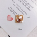 Macro detail of 15mm square shell mosaic jewelry accessory with natural pearl luster - Dark Brown Square Mosaic Splicing (4#)