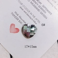 Macro detail of heart-shaped shell pendant with colorful mosaic inlay and top hole - Multicolor Spliced Heart Shell (6#)