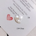 Macro detail of a 19x18mm heart-shaped mother of pearl shell mosaic jewelry accessory - Natural Pearlescent Heart Mosaic (7#)
