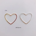 DIY Herz-Metallrahmenverbinder 28x32mm in Gold für Ohrringe und Schmuckherstellung - Herz Metall-Verbinder (27# Gold)
